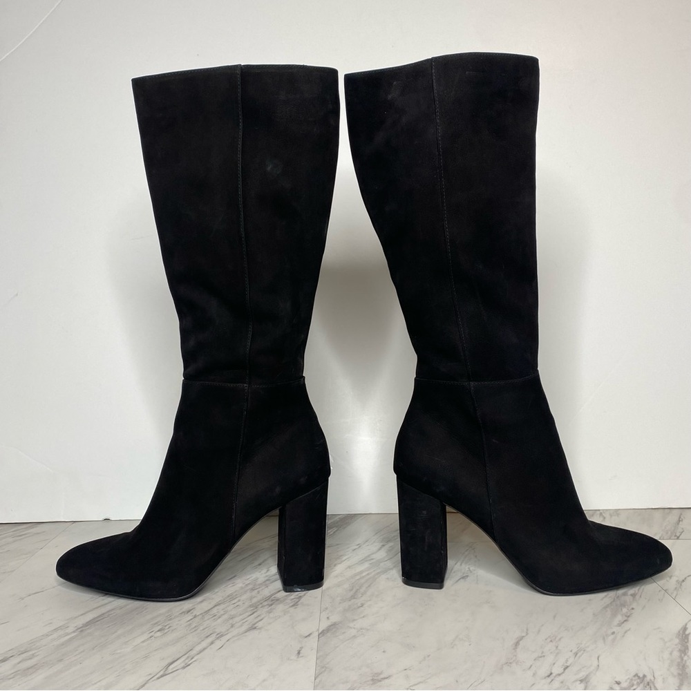 Steve Madden Ninny Black Nubuck Tall Heeled Boot 10M - Picture 7 of 13